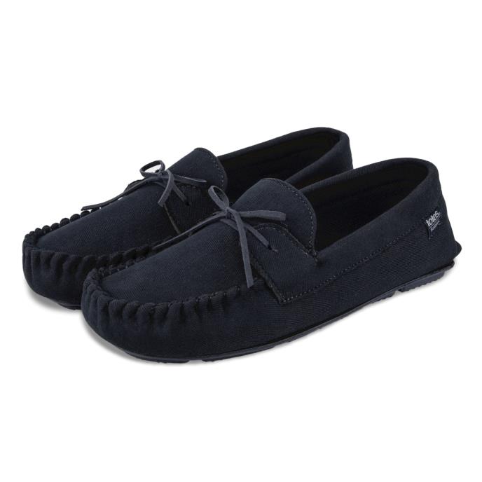 Isotoner® Mens Herringbone Lined Moccasin Navy Extra Image 1